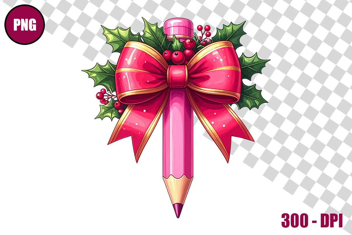 Pencil with Bow Clipart Bundle Files, a Decorative Illustration by taramija (Photo 16 of 26)