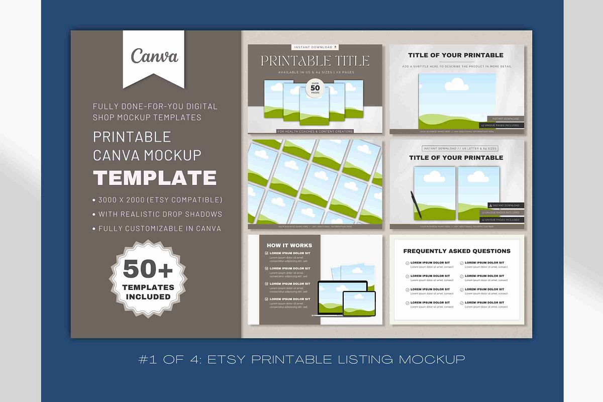 Etsy Listing Mockup | Canva Bundle, a Product Mockup by Designs by Darowan (Photo 2 of 10)