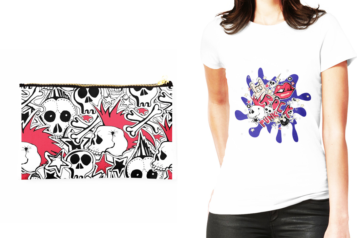 Crazy punk. Seamless patterns, a Pattern Graphic by TatianaBannikova (Photo 3 of 4)