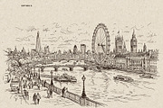 London Cityscape Hand-Drawn Vector, a Decorative Illustration by Alara Studio (Thumbnail 7 of 8)