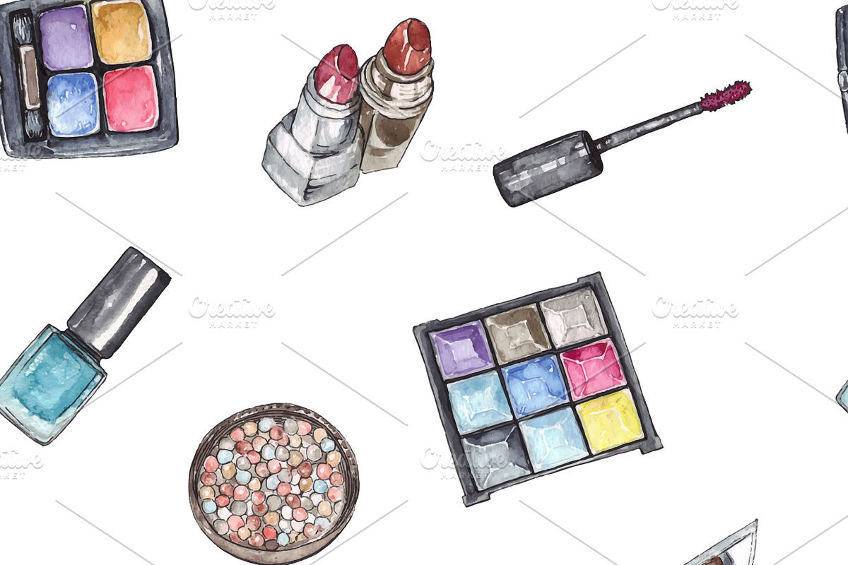 Set of watercolor cosmetics, an Illustration by Watercolor_Vector Graphic (Photo 2 of 10)