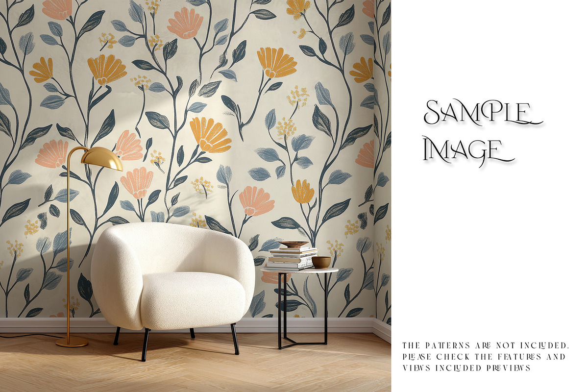 Living Room Wallpaper Mockups, a Product Mockup by mock-ups (Photo 9 of 16)