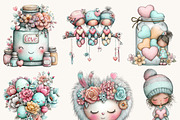 Whimsical Boho Valentine Clipart, a Seasonal Illustration by Design Scotch (Thumbnail 3 of 8)