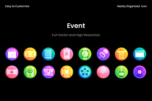 Event Gradient Icons Pack, a Duotone Icon by Wencory