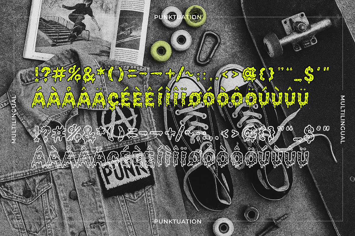 DRIPSLIDE | Skate-Punk Font Duo, a Sans Serif Font by Ckybe's Corner (Photo 6 of 7)