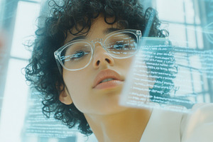 Female software developer focused in, a Photo by Dvoevnore photos