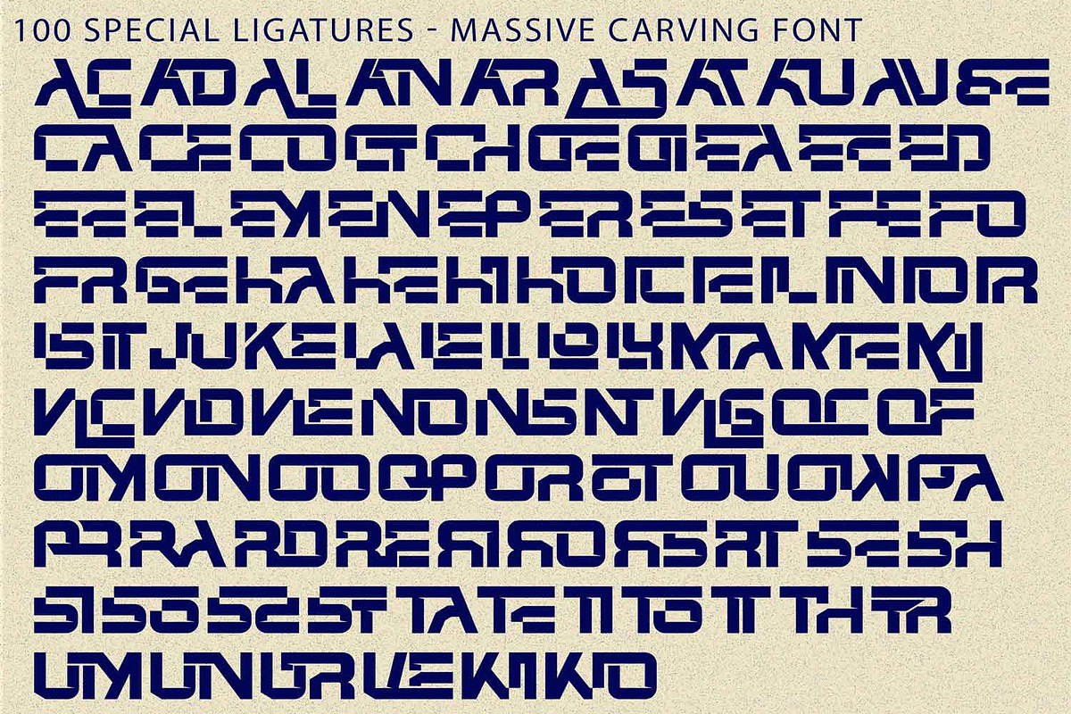 Massive Carving - Futuristic Font, a Sans Serif Font by 177Studio (Photo 7 of 7)