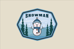 winter snowman emblem logo line, a Branding & Logo Template by zyxroun shop
