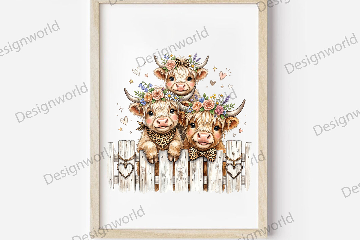 Watercolor Highland Cow, a Seasonal Illustration by Designworld (Photo 3 of 4)