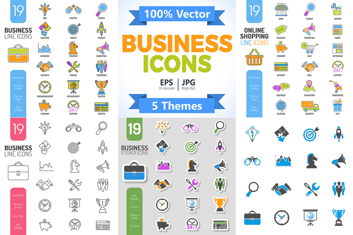 Business Online Shopping Icons, a Finance Illustration by TAlex (Photo 1 of 6)