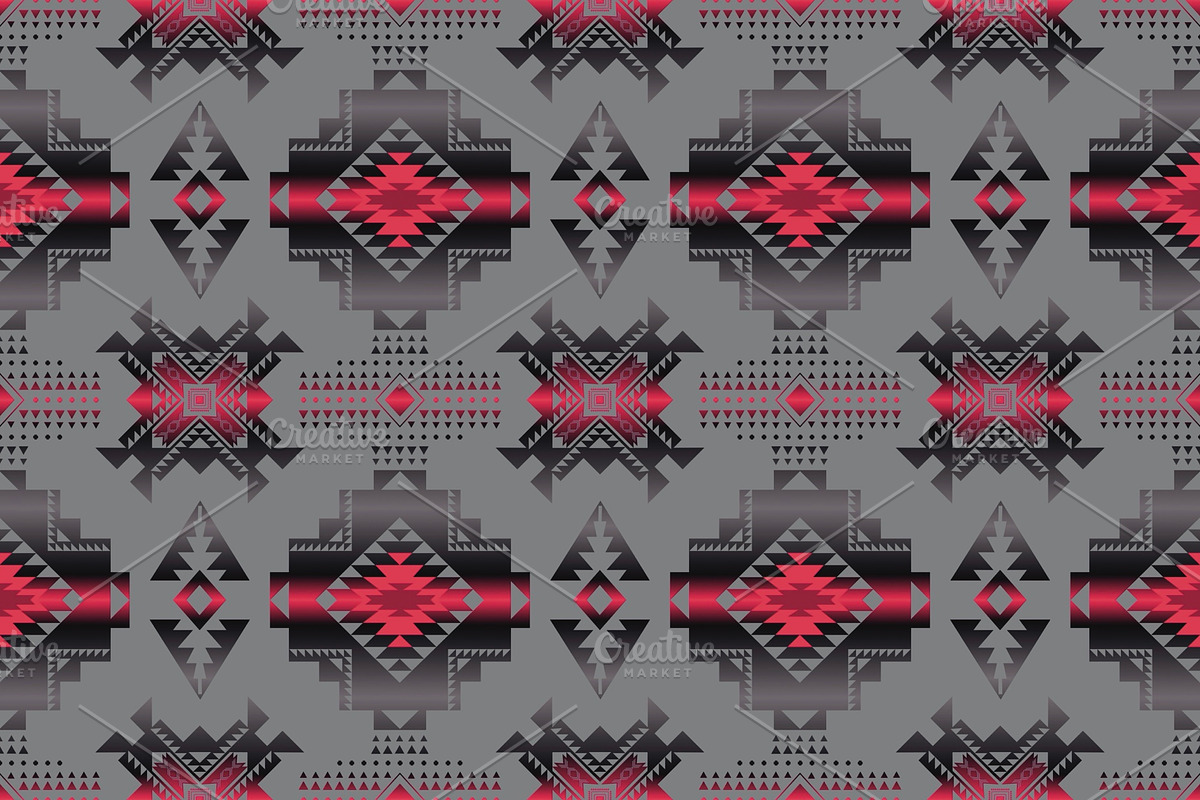 Dark Vibrant Native American Pattern, a Pattern Graphic by PPEthnicDecorPattern (Photo 1 of 10)