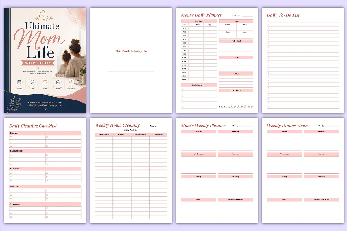 Mom Life Planner | Home & Self Care, a Stationery Template by Mustafiz (Photo 3 of 5)