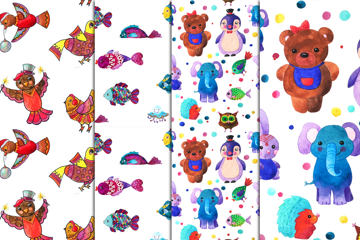 Big set of children's elements, an Animal Illustration by fiolika (Photo 6 of 6)