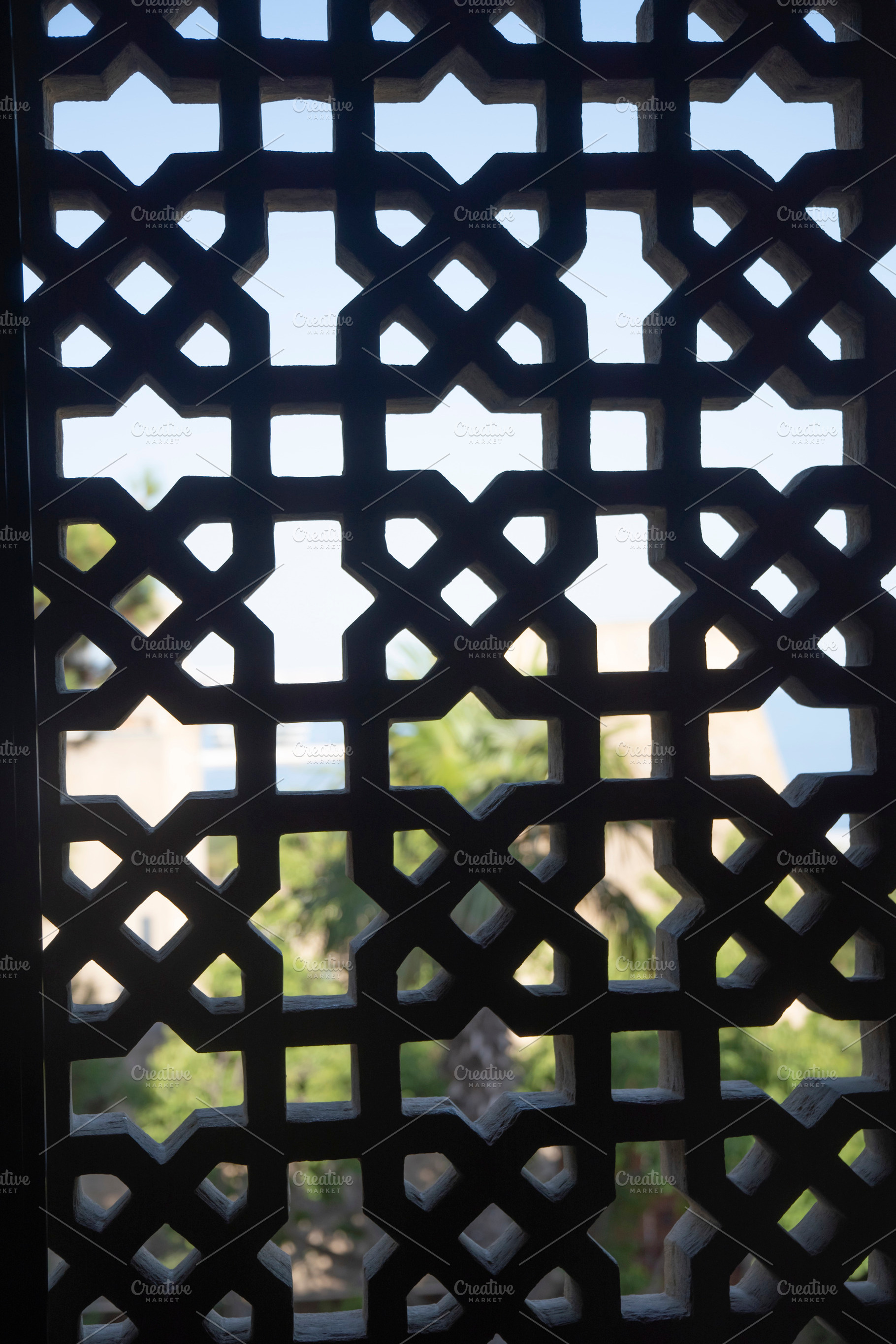 Geometric shebeke stone carved window screen silhouette in Palac, a Photo by Pictures for you!!!!!!!!!