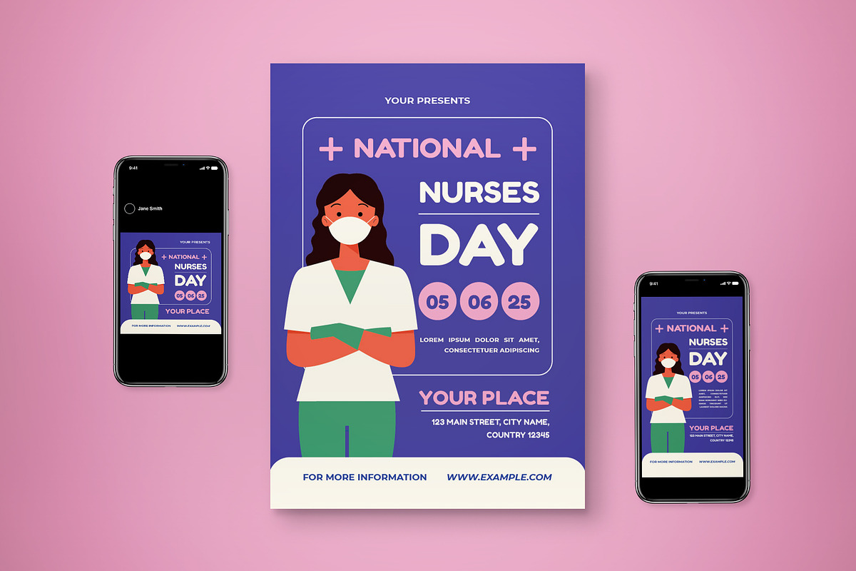 International Nurses Day Flyer Set, a Flyer Template by graphicook (Photo 1 of 3)