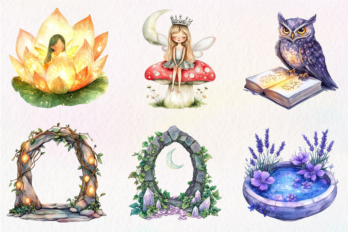 Enchanted Mystical Garden Fairy Clip, an Illustration by CreationArt (Photo 4 of 5)