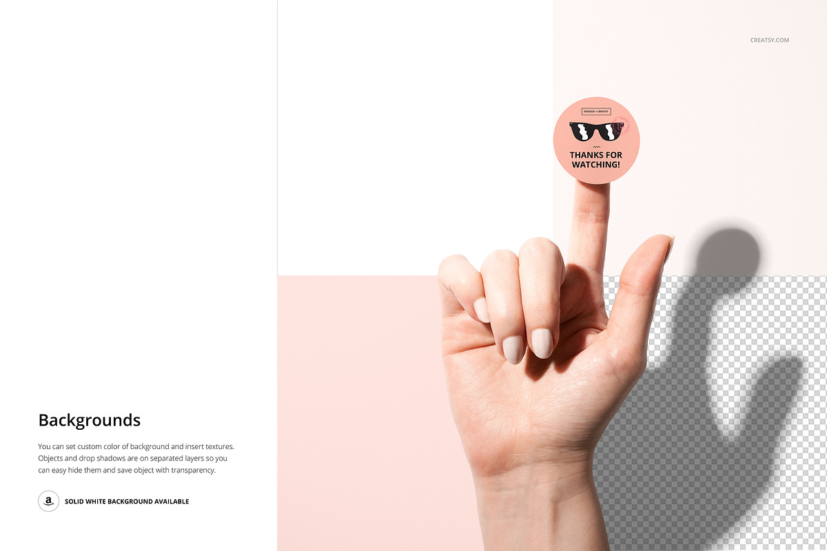 Sticker Adhered to the Finger Mockup, a Merchandise Mockup by creatsy5 (Photo 4 of 5)