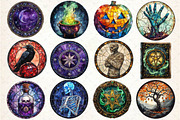 Halloween Stained Glass Clipart, an Illustration by Dream Creation (Thumbnail 4 of 5)