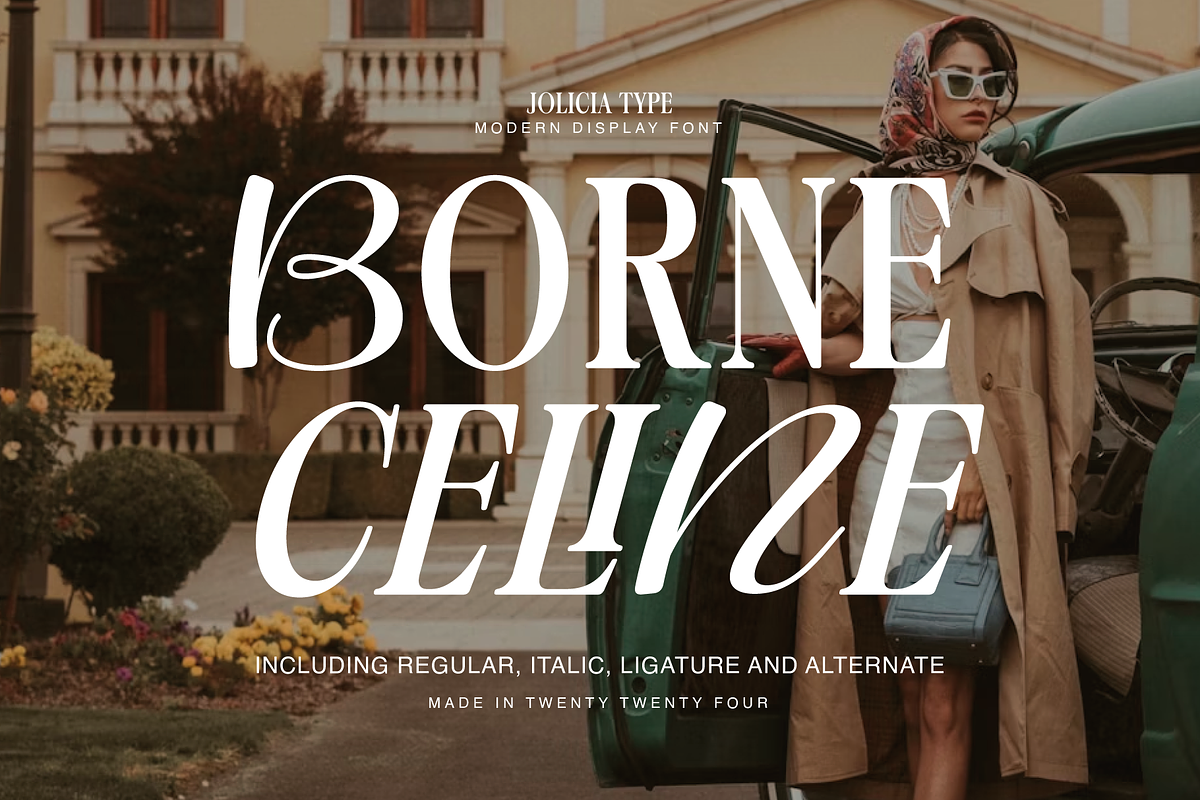 Borne Celine | Modern Display Font, a Serif Font by Jolicia Type