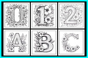Floral Alphabet Coloring Pages, an Education Illustration by protabsorkar11 (Thumbnail 4 of 7)