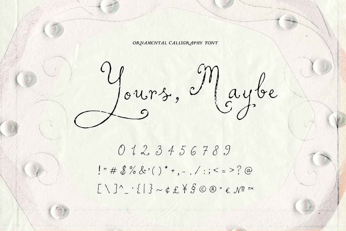 Yours, Maybe - Calligraphy Font, a Script Font by Mneme (Photo 6 of 8)