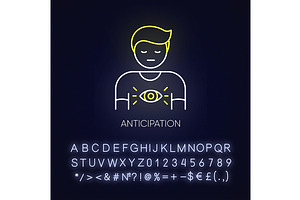 Anticipation Neon Light Icon