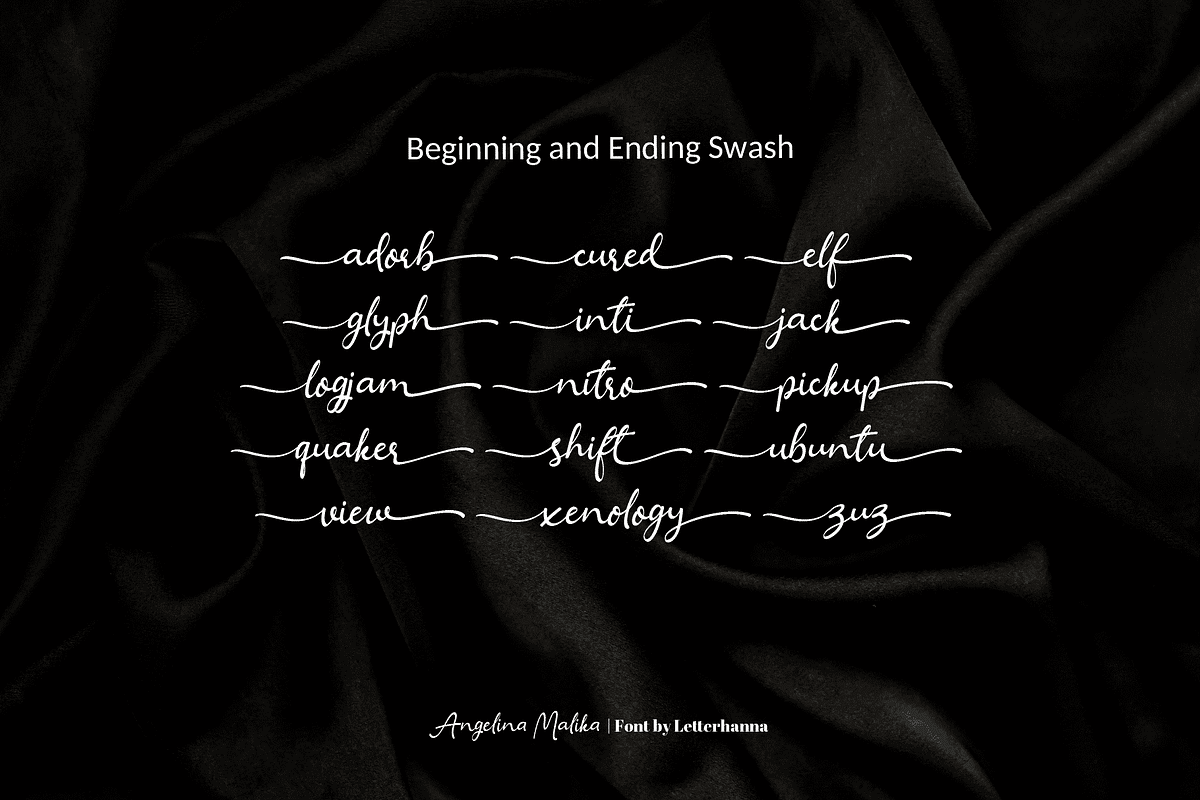 Angelina Malika Font, a Handwritten Font by Letterhanna Studio (Photo 4 of 15)