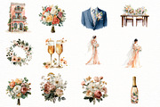 Watercolor Wedding Clipart, an Illustration by Designworld (Thumbnail 3 of 8)