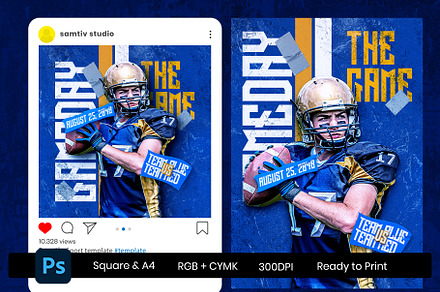 Sport Poster and Instagram Template, a Poster Template by Samtiv Studio