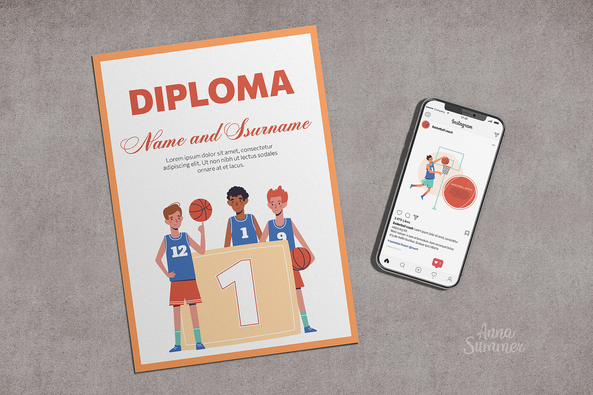 Basketball players. Illustrations, an Illustration by Anna Summer (Photo 4 of 5)