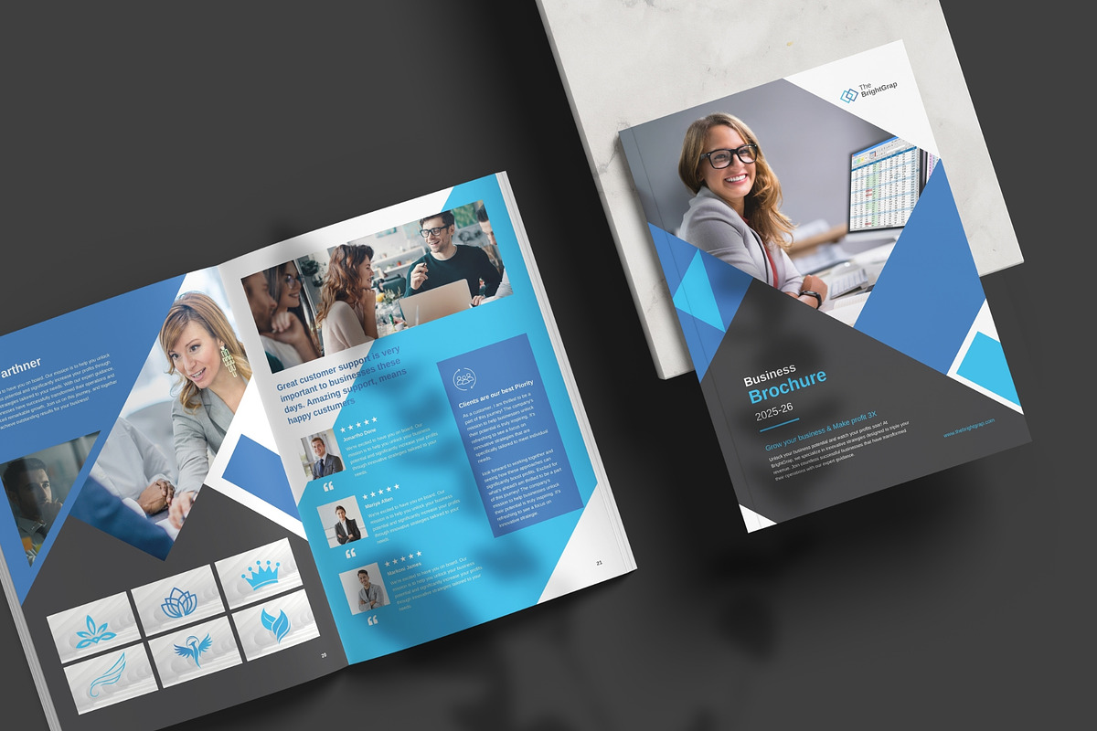 Company Profile Brochure Canva, a Brochure Template by TheBrightGrap (Photo 6 of 10)
