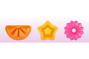 Glossy 3d jelly shape set, a Food Illustration by art PVP - market