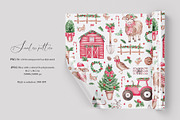 Christmas Farm seamless pattern, a Pattern Graphic by SirenaArt (Thumbnail 2 of 13)