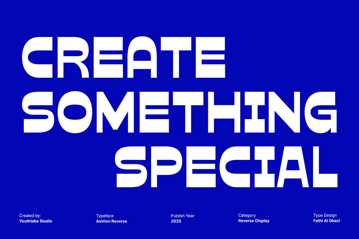 Astrion Reverse – Bold Display Font, a Sans Serif Font by Youthlabs Studio (Photo 2 of 12)