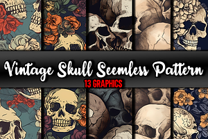 Vintage Skull Seamless Pattern