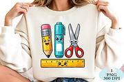 Cute Pencil Ruler Scissors & Marker, a Seasonal Illustration by Daily.Designs (Thumbnail 2 of 5)