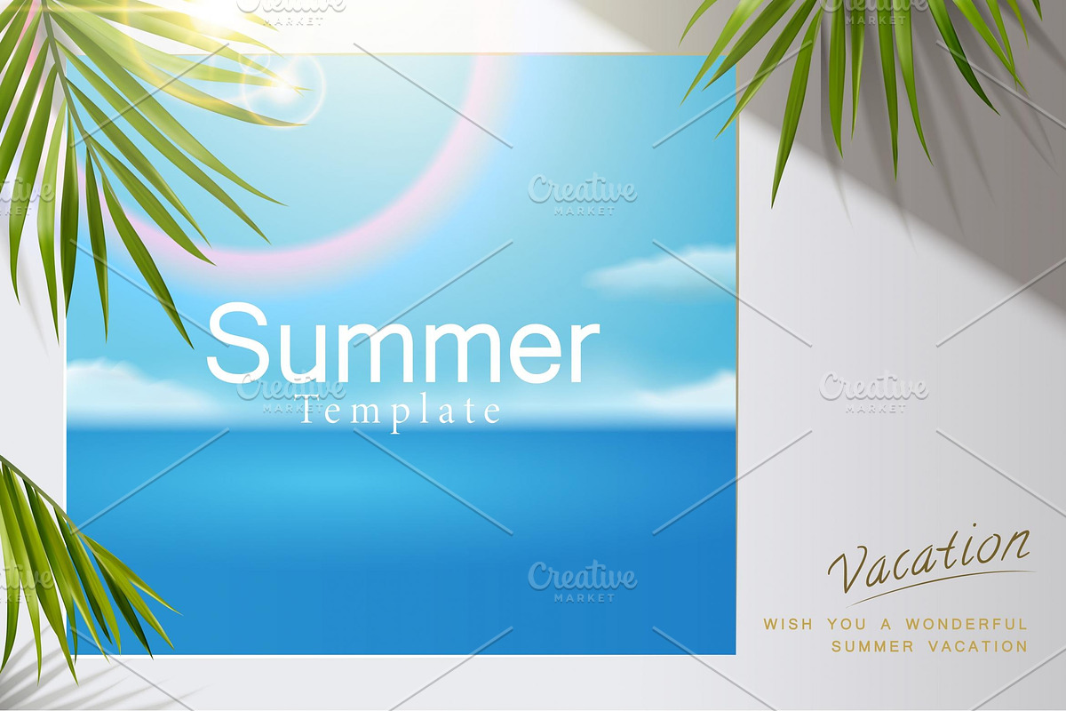 Blue Sky Summer Poster Template, a Card Template by TotallypicRF