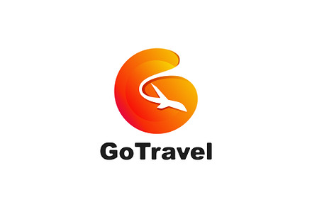 Letter G + Plane Logo