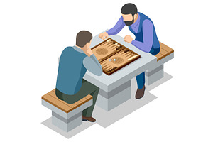 Backgammon board. Isometric, an Object Illustration by Golden Sikorka