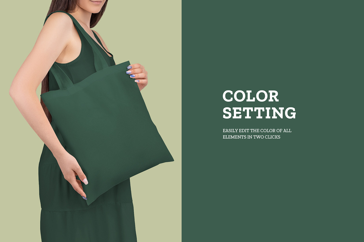 Tote Bag Mockup in the Hands of Girl, a Product Mockup by Grow Design Craft Studio (Photo 3 of 7)
