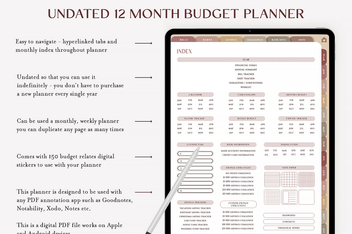 Digital Budget Planner iPad, a Presentation Template by SofiaDesign16 (Photo 2 of 8)