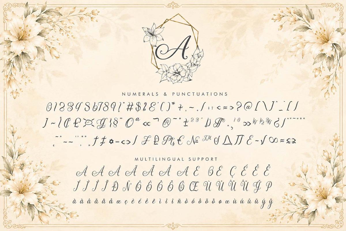 Antique Blossom Monogram, a Handwritten Font by Yoga Letter (Photo 7 of 7)