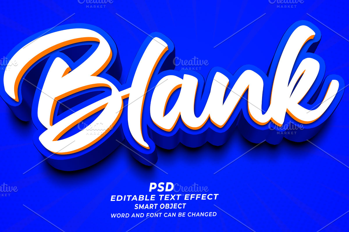 Blank PSD 3D Editable Text Effect, a Layer Style Add-On by TrueVector (Photo 1 of 2)
