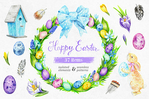 Easter set. 37 drawings in PNG