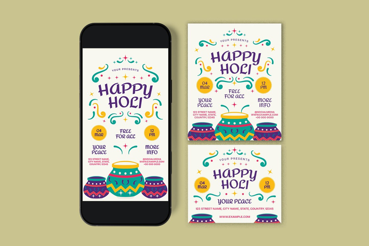 Happy Holi Flyer, a Flyer Template by graphicook (Photo 2 of 3)