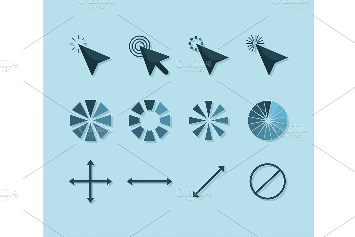 twelve mouse pointers, an Object Illustration by studiogstock