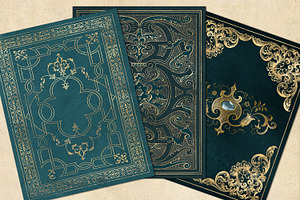 Gilded Teal Book Covers