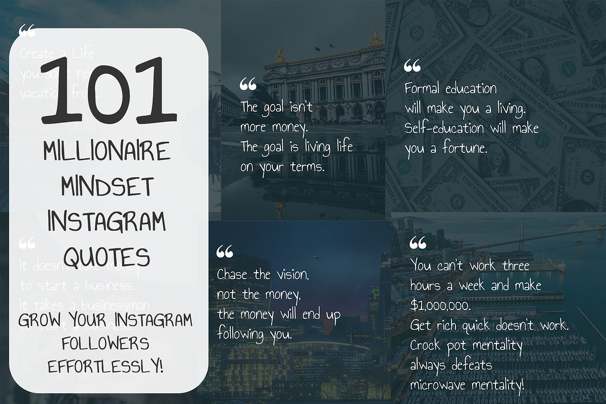 101 Rich Mindset Instagram Quotes, a Graphic by Character (Photo 1 of 3)