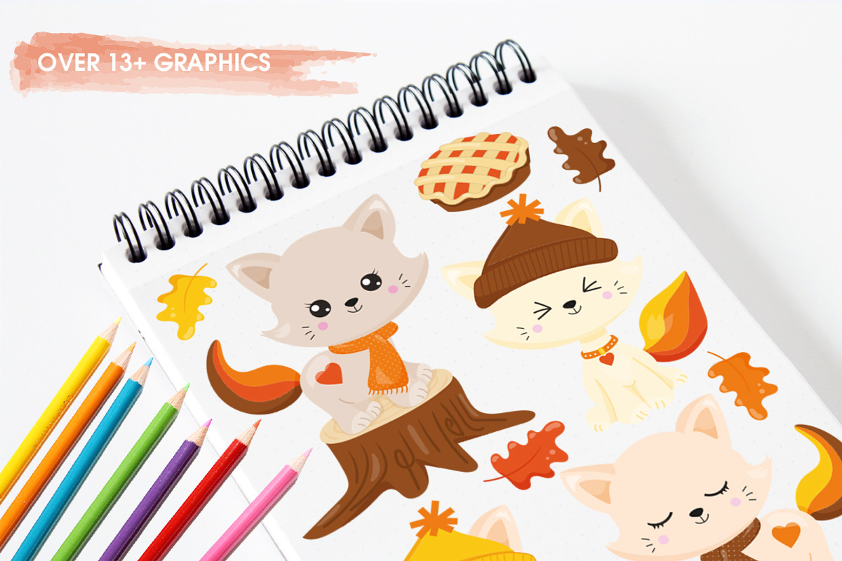 Fall Cats, an Illustration by PrettyBundles (Photo 3 of 5)