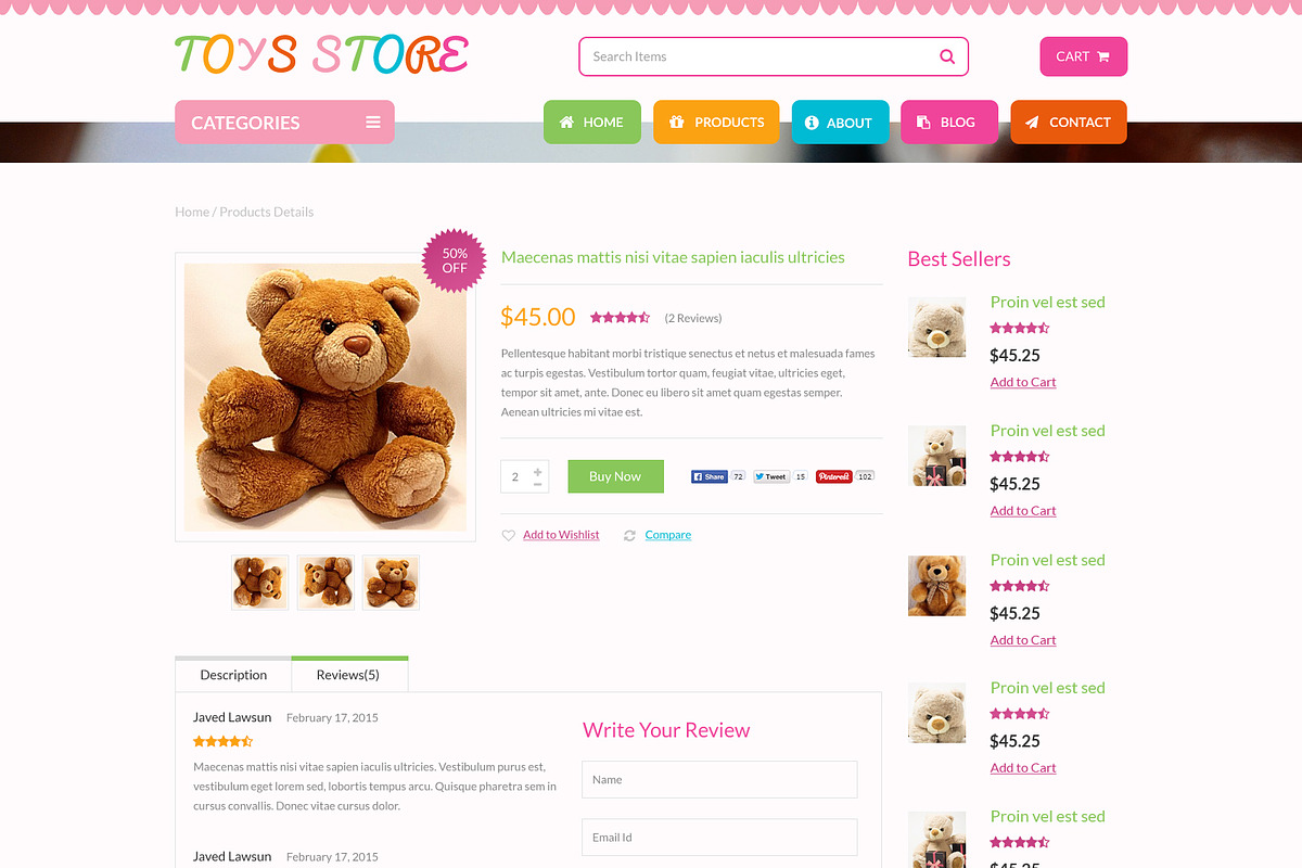 Toy Store PSD Website Template, a Websites & App Template by WebbyTemplates (Photo 7 of 17)